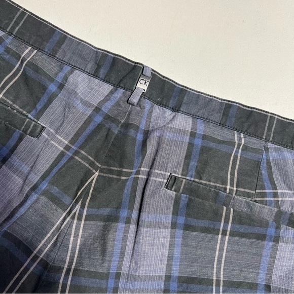 Calvin Klein Black and Gray Plaid Flat Front Shorts - Picture 3 of 6